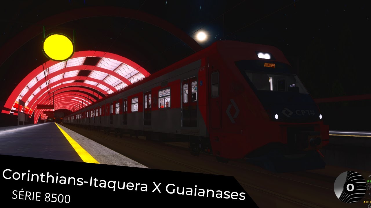 OpenBVE - CORINTHIANS-ITAQUERA x GUAIANASES com o TUE SÉRIE 8500 da CPTM! Linha 11 Coral