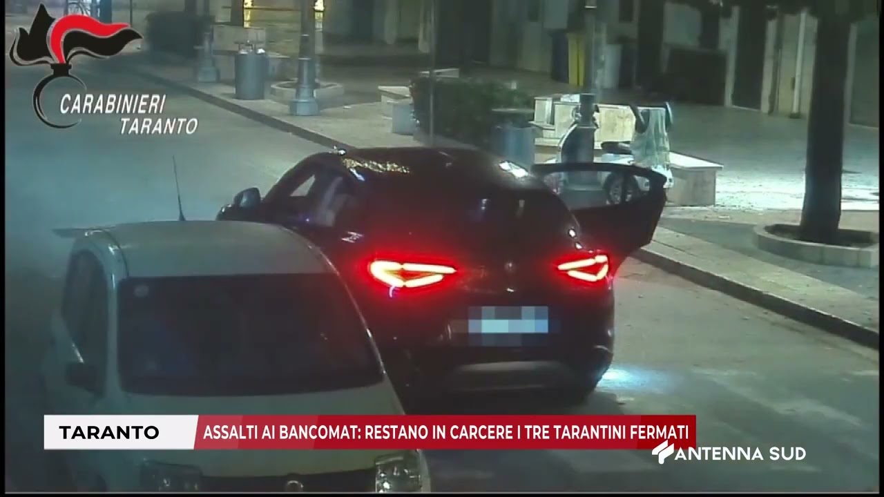 07 FEBBRAIO 2026 - TARANTO - ASSALTI AI BANCOMAT RESTANO IN CARCERE I TRE TARANTINI FERMATI