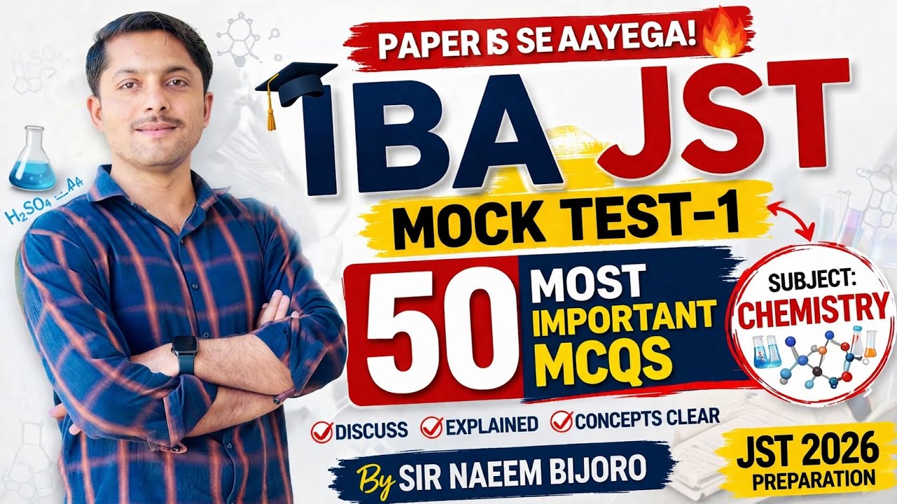 👉 IBA JST Chemistry 2026 🔥 Mock Test 1 | Paper Is Se Aayega | 50 Most Important MCQs Explained | 