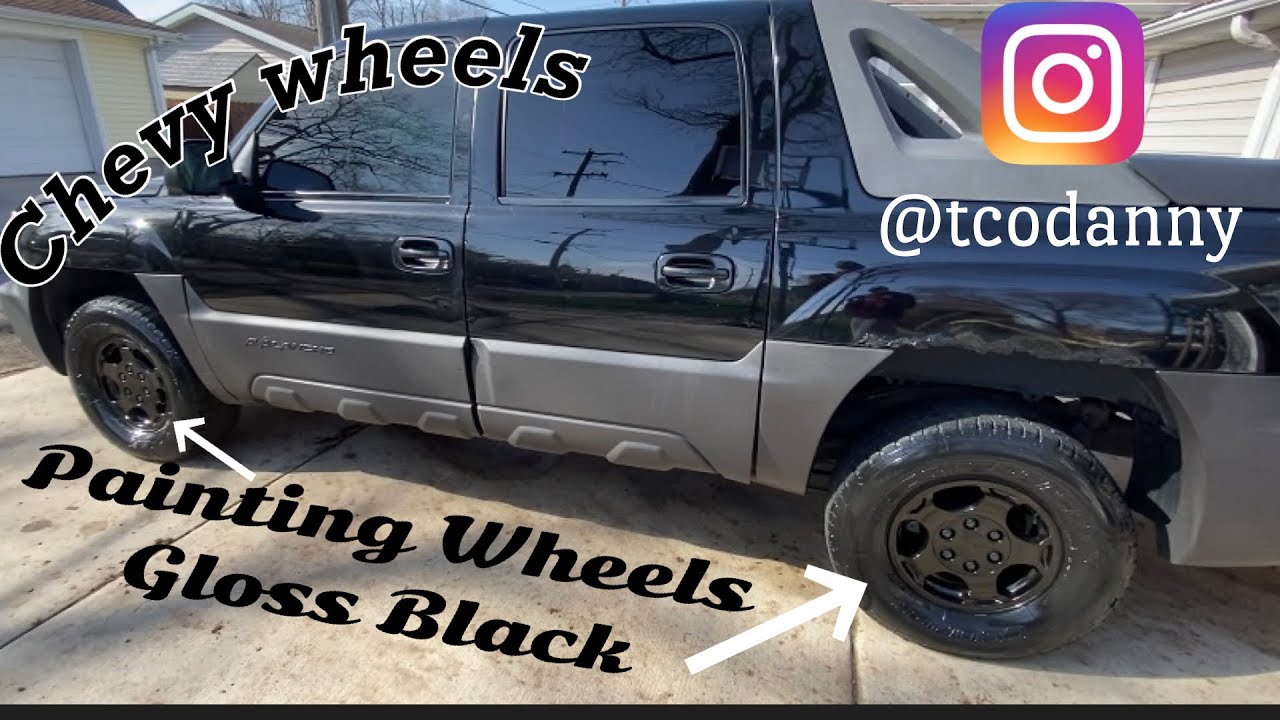 Painting My Chevy Avalanche Wheels Gloss Black