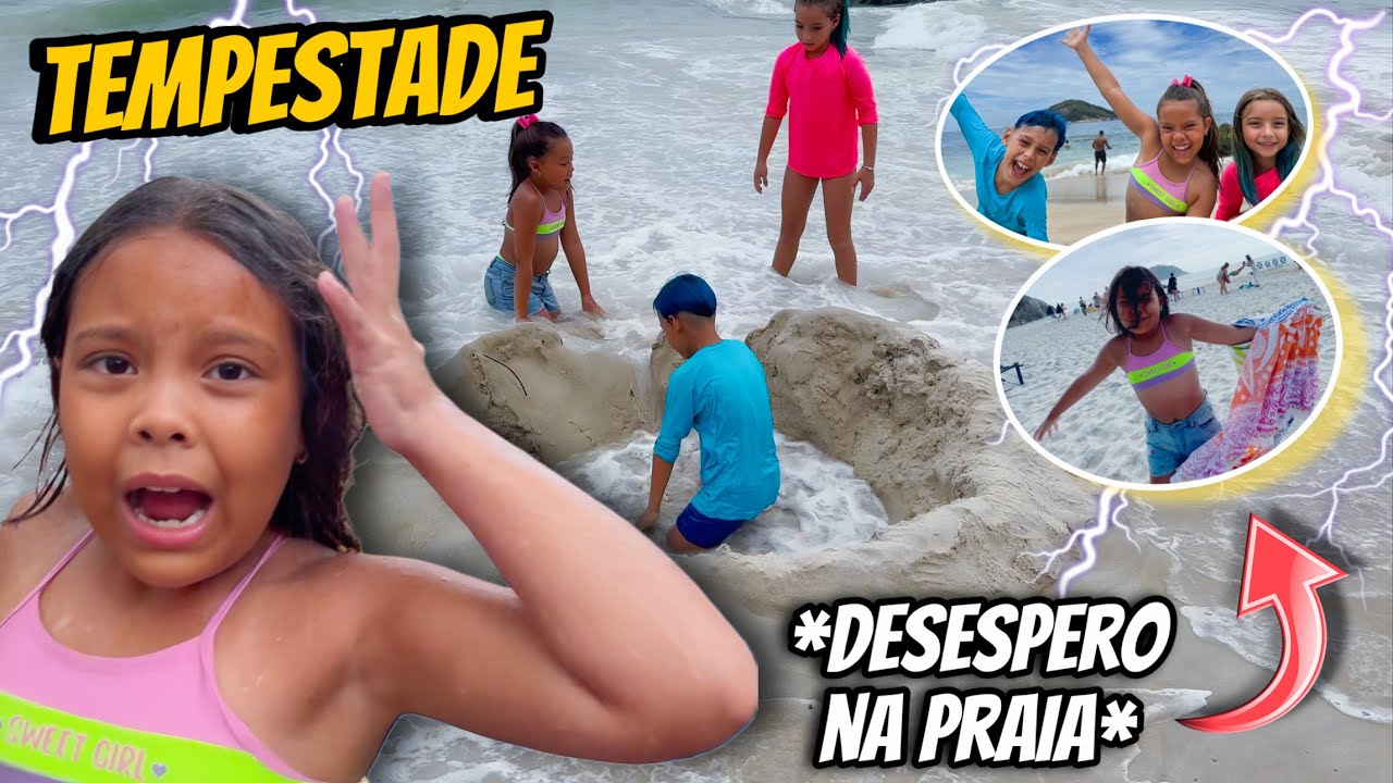 ENFRENTAMOS UMA TERRÍVEL TEMPESTADE NA PRAIA * OLHA ISSO ! * 😱