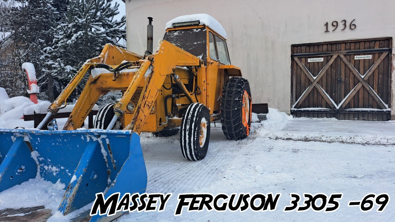 Aurataan Lumet 115v Talon Pihapiiristä ja Esitellään Massey Ferguson 3305 -69