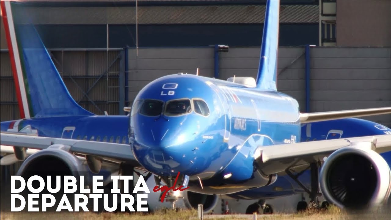 Stunning Double ITA A220 Departure | London City Airport