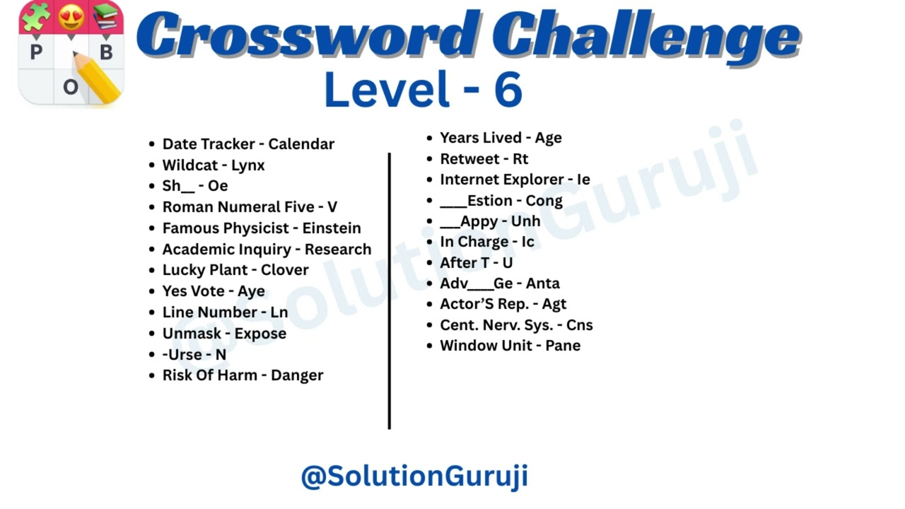 🎮 Crossword Challenge Level 1-10 Walkthrough | Solutionguruji 🧩