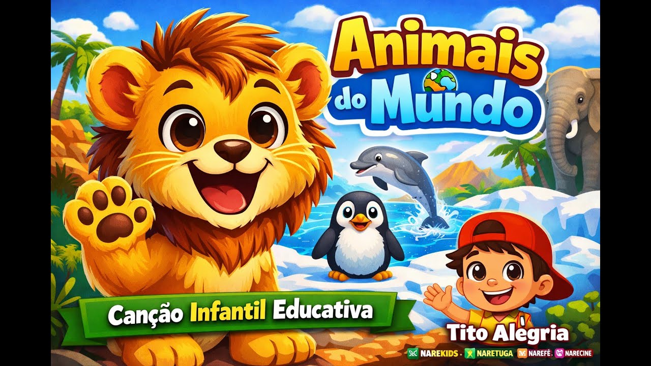 Animais do Mundo 🦁🐧🐘 | Canção Infantil Educativa | Tito Alegria