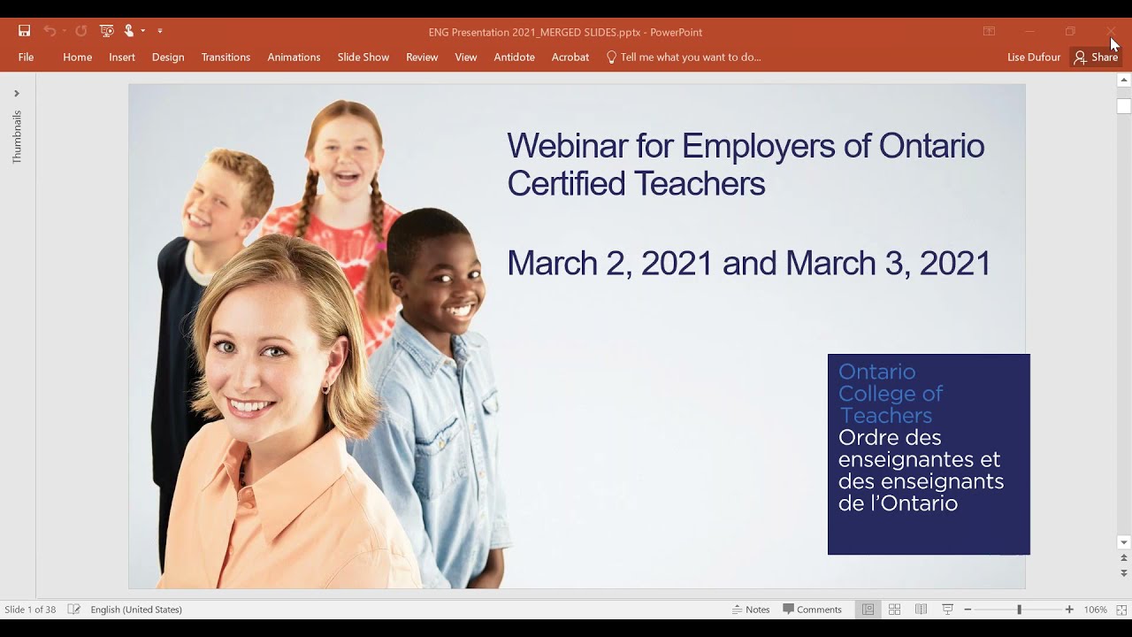 2021 Webinar for Employers of Ontario Certified Teachers