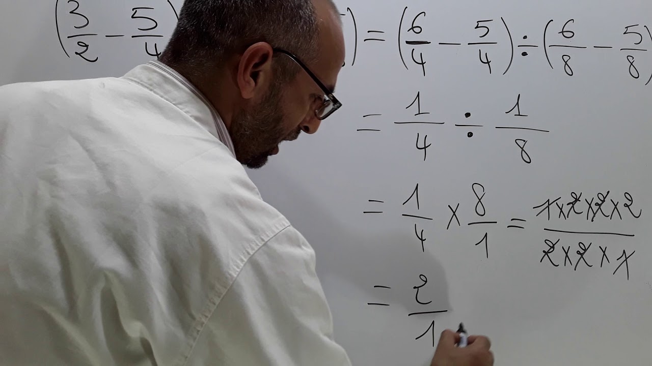 الاعداد الكسرية الجمع الطرح الضرب والقسمة 1/ الرياضيات مع رضوان بوجمعاوي