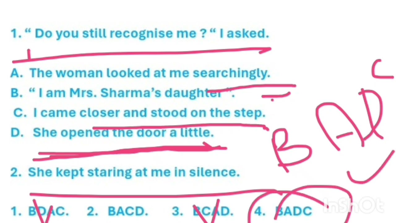 SENTENCE REARRANGEMENT PART - TWO SSC MAINS 