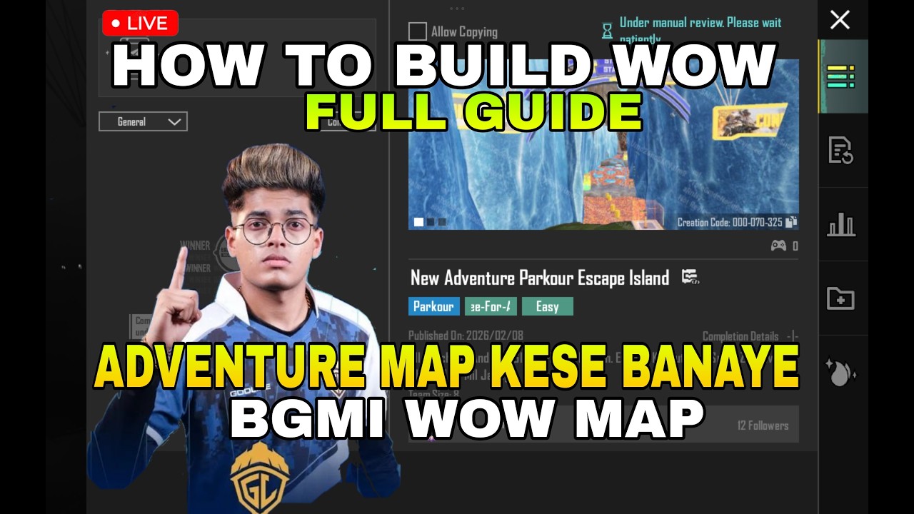 🔥BGMI ADVENTURE PARKOUR MAP BUILD ⏯️ #bgmi #pubgmobile #live #streamer #foryou