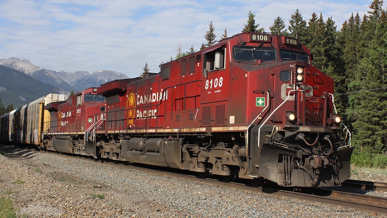 VERY FAST!! CPKC Priority Intermodal Train 112 east Banff on the Laggan Sub mile 80.6 June 2, 2023