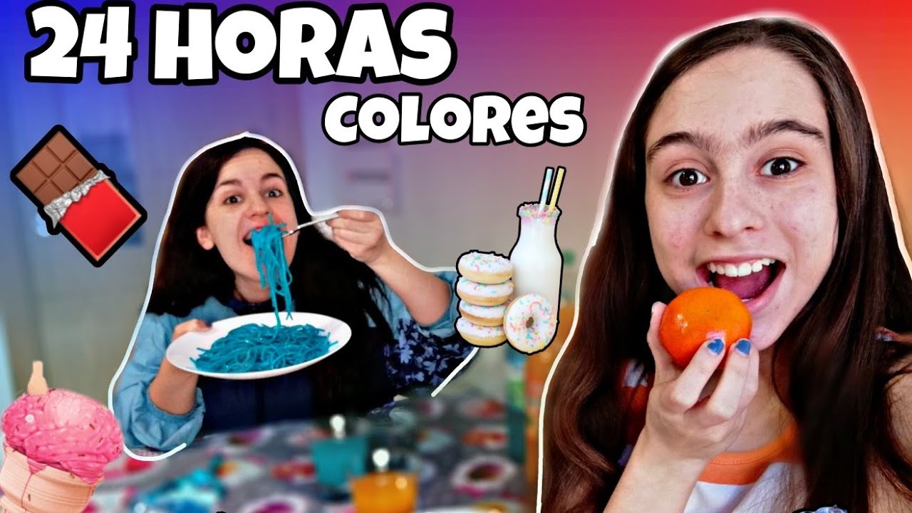 24h COMIENDO por COLORES !! // Sweet Sisters