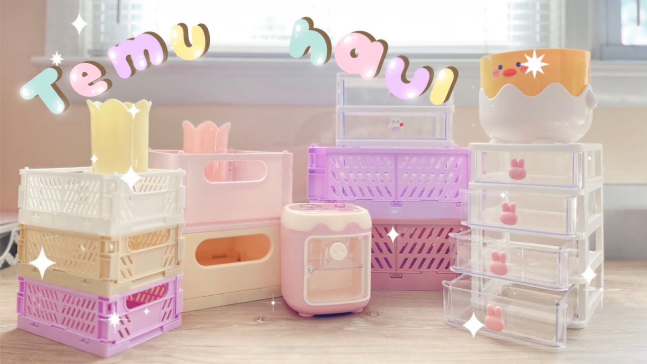 ♡🌸 Temu stationery organization haul 🌸♡ - Cute pastel aesthetic