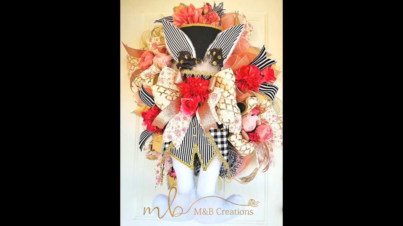 How to make a mad hatter bunny wreath - Previous live
