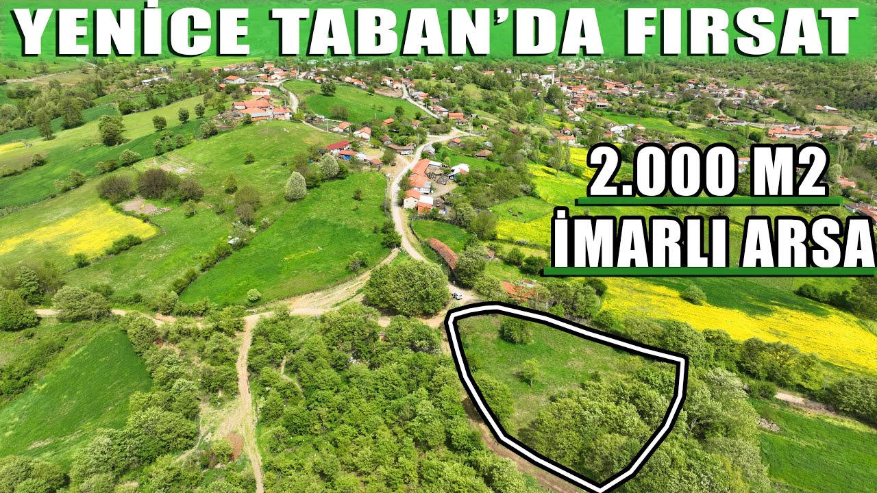 1498- SATILMIŞTIR! Kaz Dağları Çanakkale Yenice Taban'da 2.000 m2 İmarlı Arsa/ 3'e bölünebilir