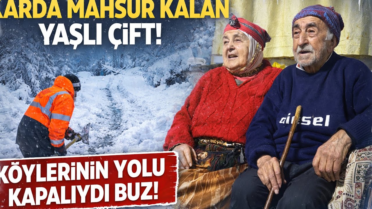 Ana Yol Kapalıydı… 2 Metre Karda Kürekle Yürüyerek Mahsur Kalan Dede ve Nineye Ulaştık