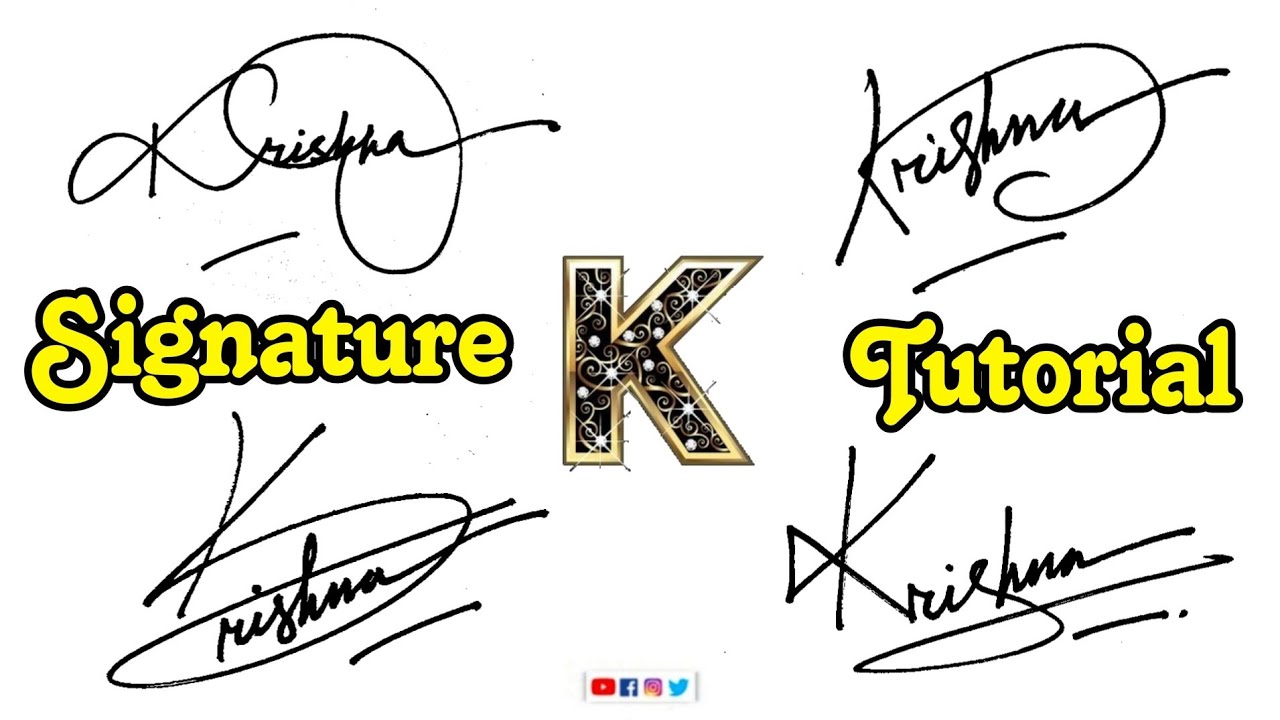 Krishna name Signature style✍ | K signature tutorial #signature #signaturestyle @AnupCalligraphy