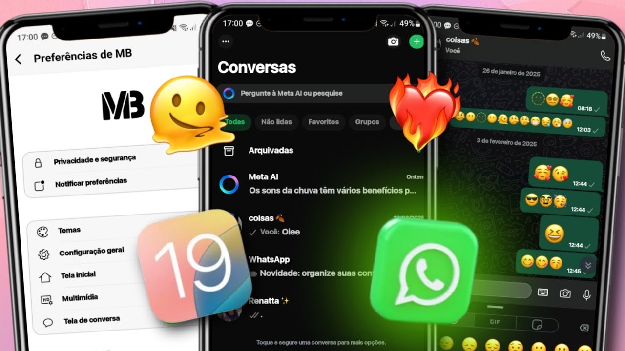 WHATSAPP IGUAL IPHONE MB IOS ATUALIZADO 2025 com EMOJIS IOS + FONTES IOS + VER MENSAGENS APAGADAS 🔥