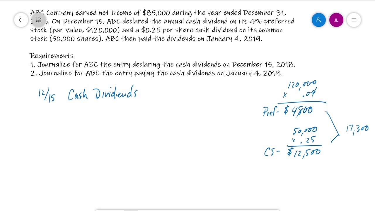 Accounting - Cash Dividends