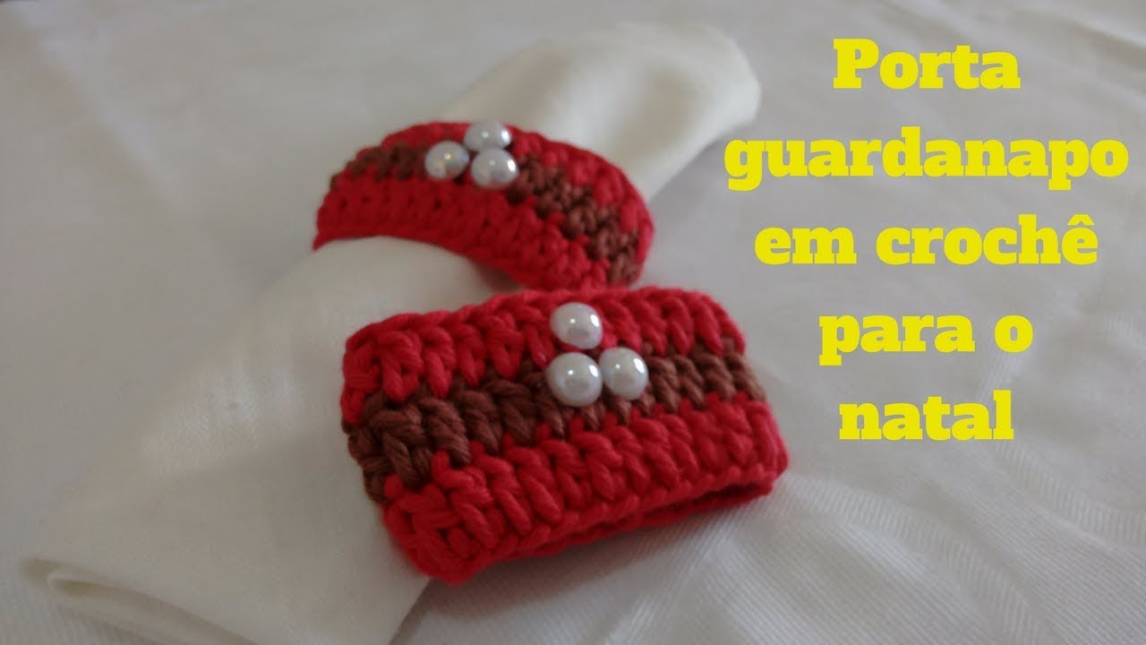 Porta guardanapo em crochê para o natal