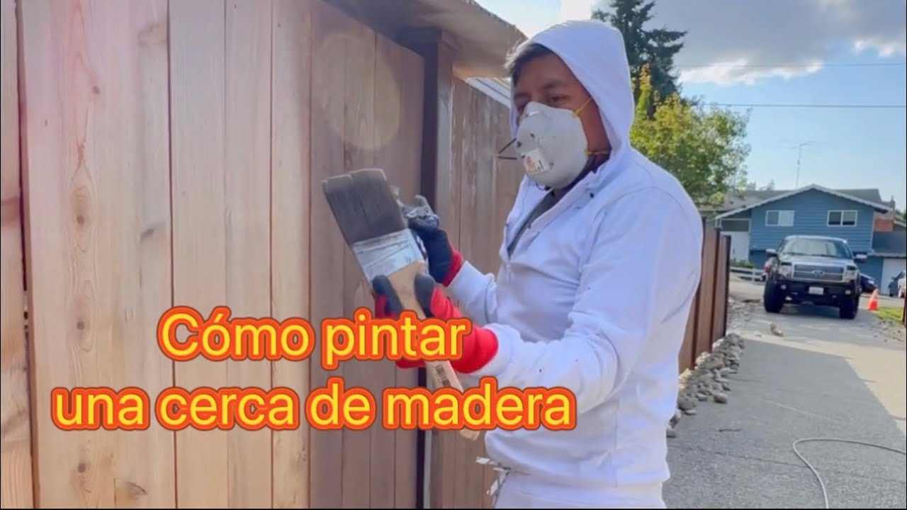 Como pintar una cerca de madera con m&aacute;quina y brocha