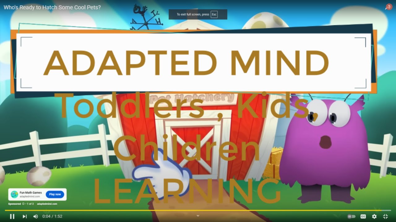 001 Adapted Mind Learning Program - PRE-K Learning - Math