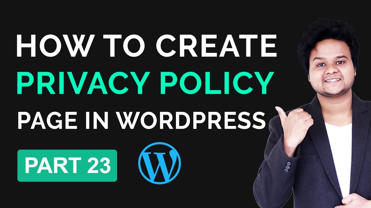 How To Create Privacy Policy For Website In One Click | WordPress Tutorial For Beginners Part 23