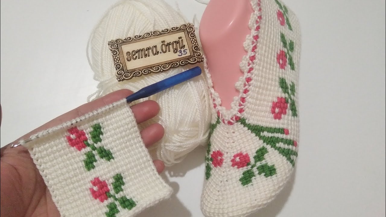 Çeyizlik Tunus işi patik @Semraorgu Deniz model