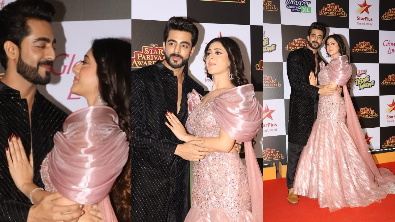 Jhanak Hiba Nawab With Krushal Ahuja Both Together ❤️🫶 At Star Parivaar Award 2024 in Mumbai