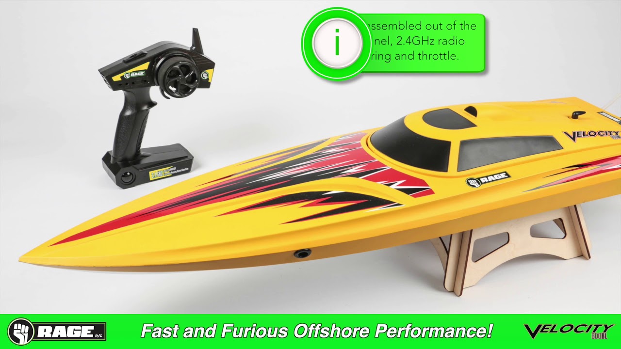 Rage R/C Velocity 800 Brushless Deep Vee RTR Offshore Boat