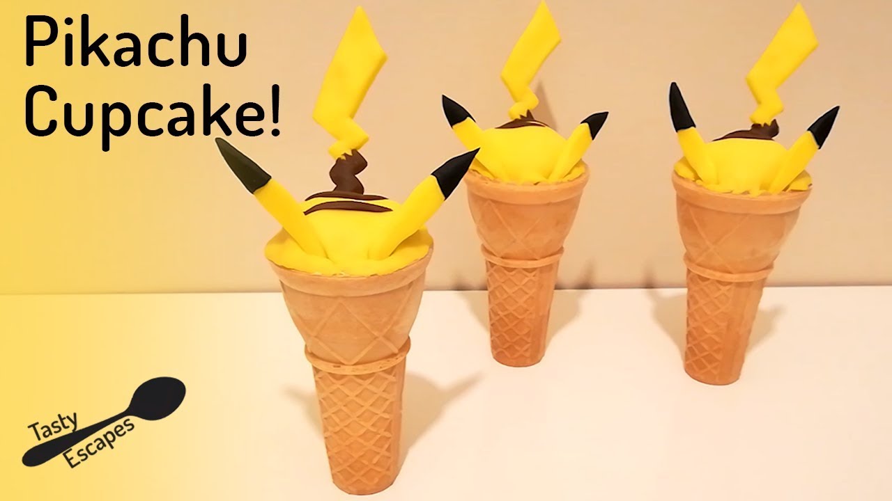 Pikachu ice cream cone cupcakes | How to make that cute Pokémon as a dessert ⚡