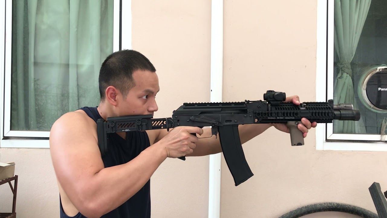 AK Alpha | GHK AK 105  hard recoil | full travel in steel plate rapid fire