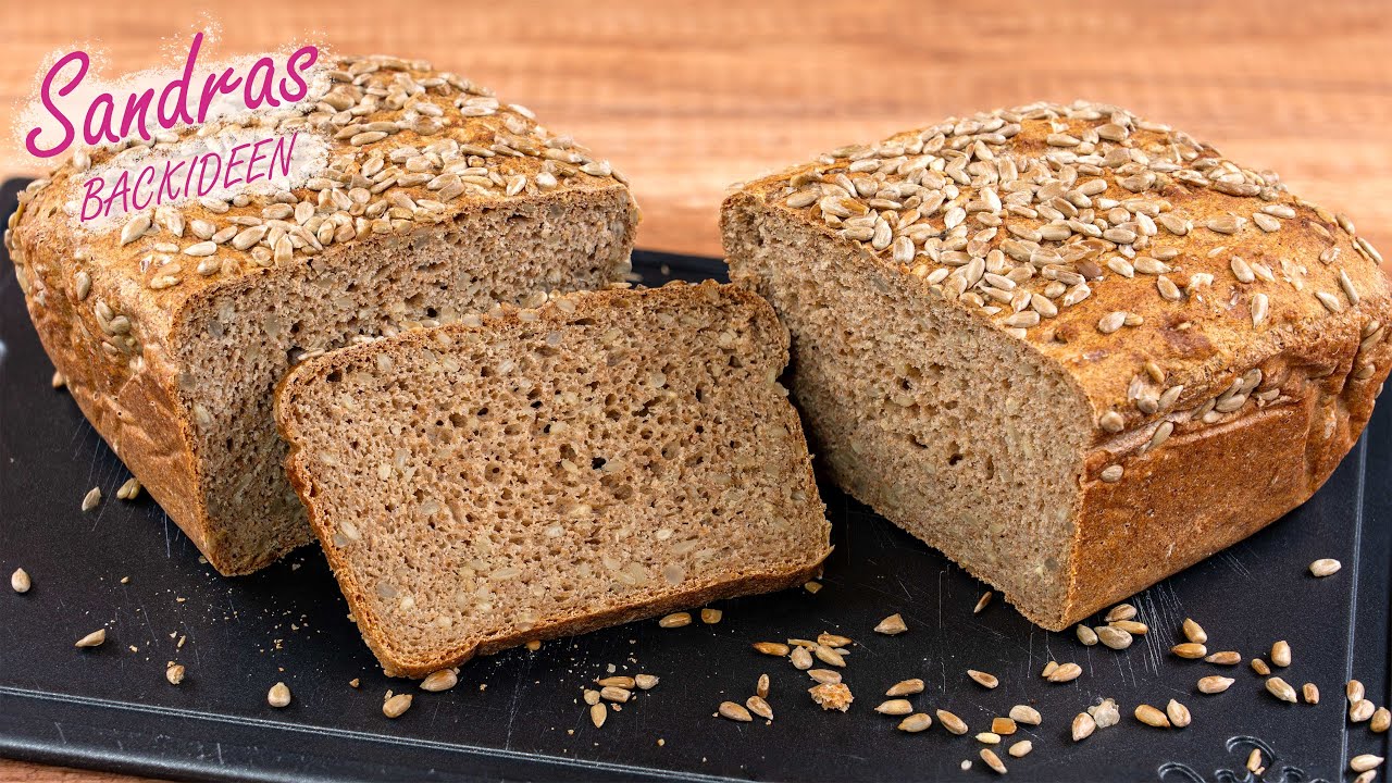 Dinkelbrot mit Sonnenblumenkernen - komplett ohne gehen lassen | Vollkornbrot