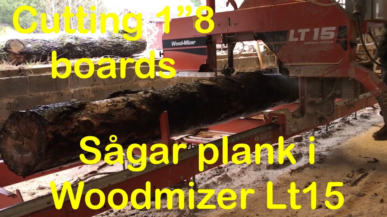 Milling spruce boards in WoodMizer Lt15/ Såga brädor i Wood Mizer till fasaden på på tröska garaget