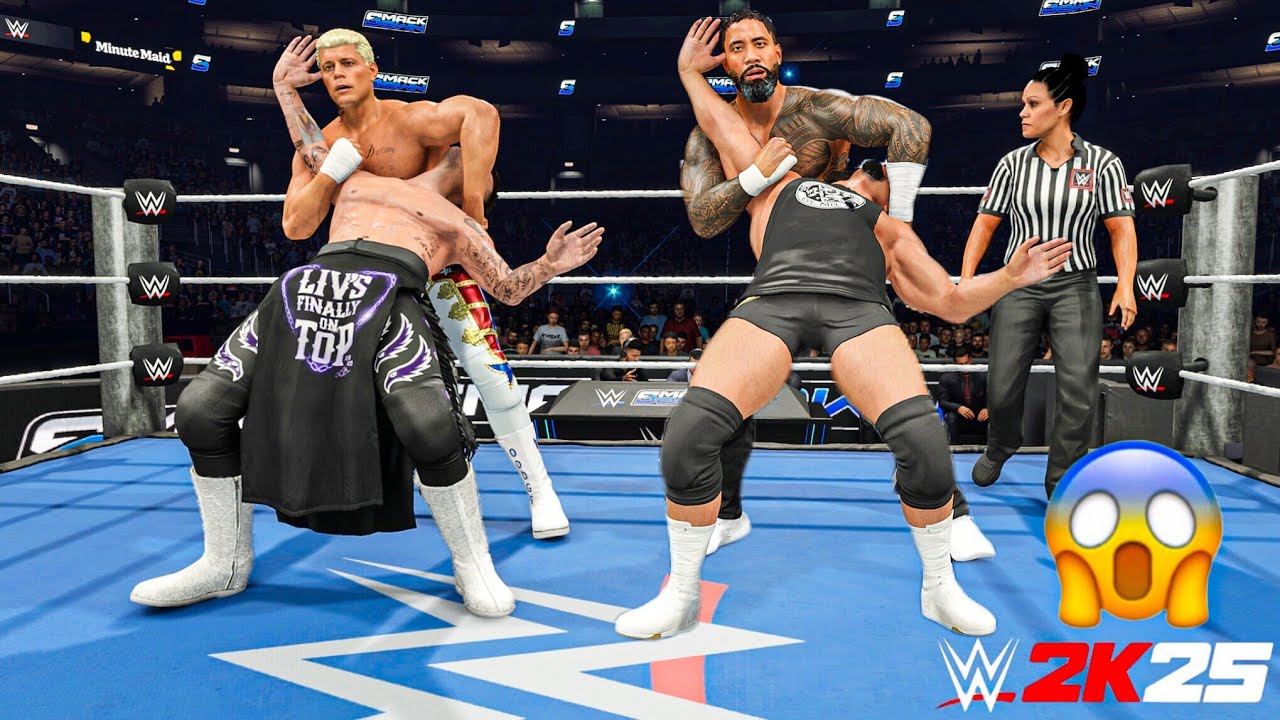 WWE 2K25 - Коди Роудс и Джей Усо разгромили Доминика Мистерио и Карлито на SmackDown | Геймплей