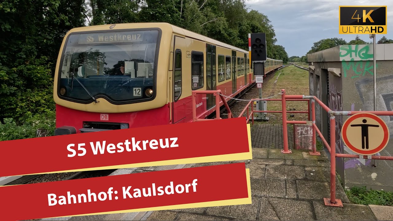 (4K) S-Bahnhof Kaulsdorf: S5 nach Westkreuz mit Ansage
