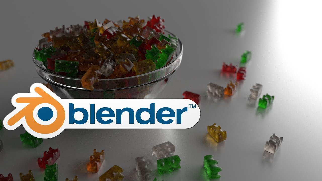 Timelapse: Making a bowl of gummy bears in Blender. (2.79b)