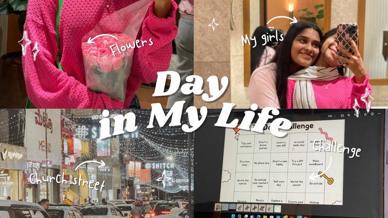 Hostel vlog~💗 (church street bangalore,no laziness challenge,Crochet,girls day out)🎀💗