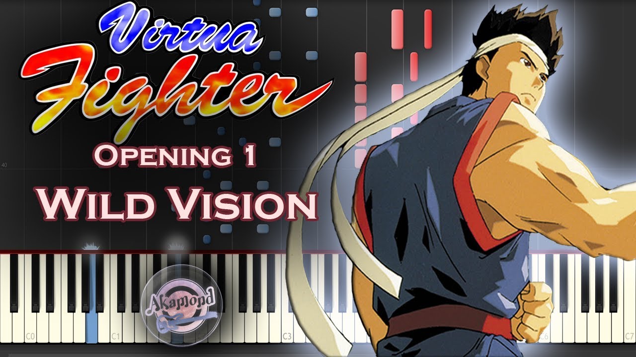 Virtua Fighter バーチャファイター Opening 1 - Wild Vision  - Synthesia Piano Cover / Tutorial