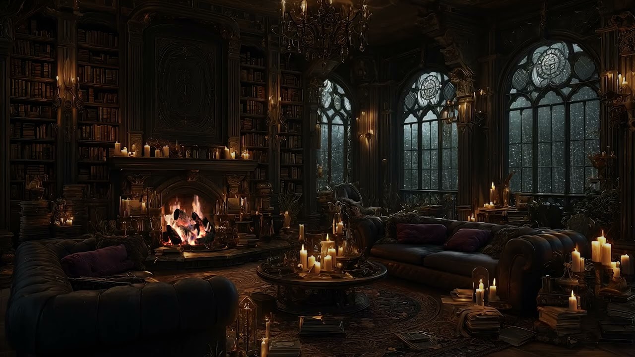 Natural Rain Sounds with Crackling Fireplace 🔥 Cozy Room Ambience for Deep Sleep