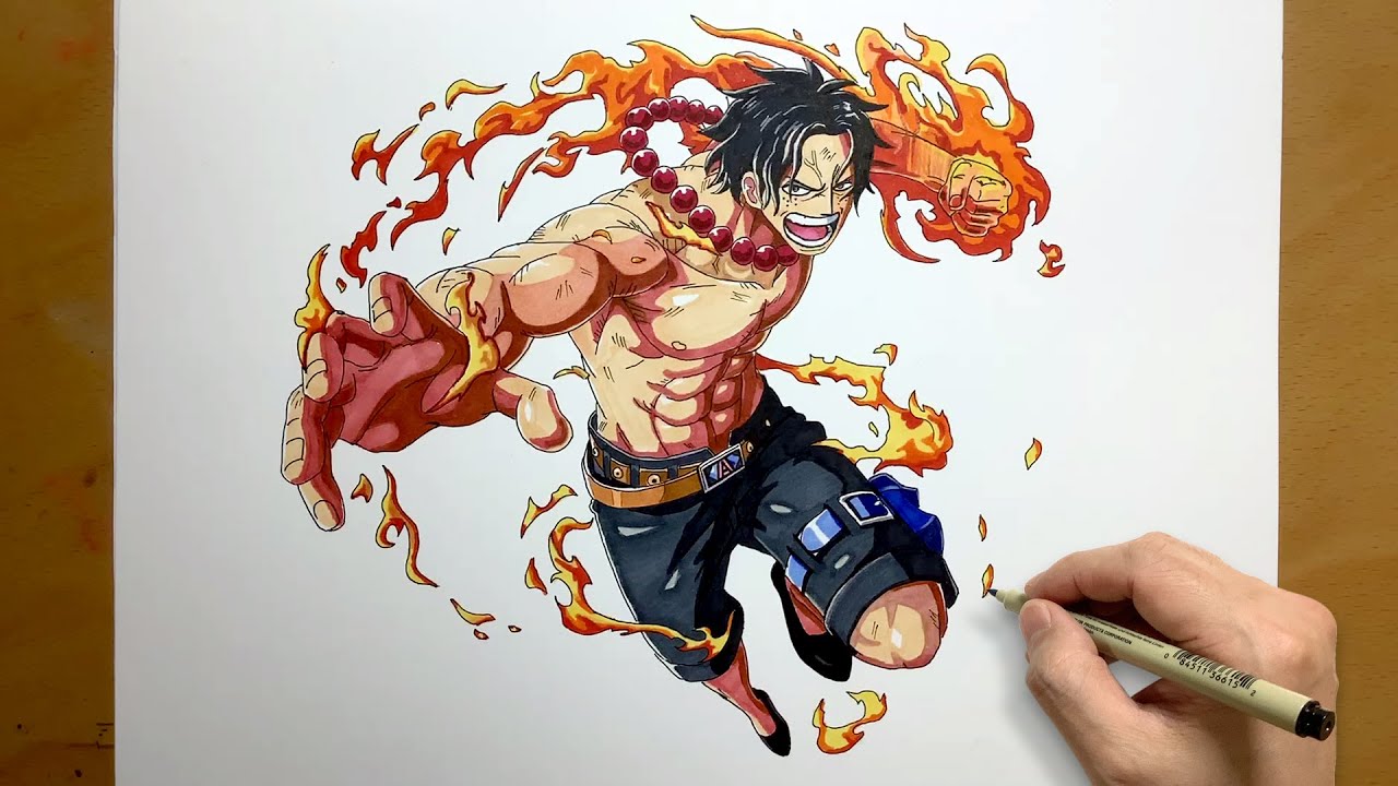 How to Draw Portgas D. Ace from onepiece | step by step | Easy to draw | draw anime | Ace