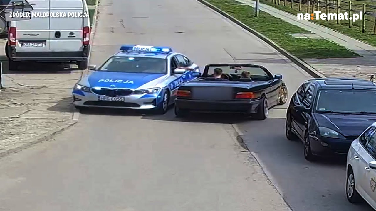 Driftował i wyjechał przed maskę radiowozu