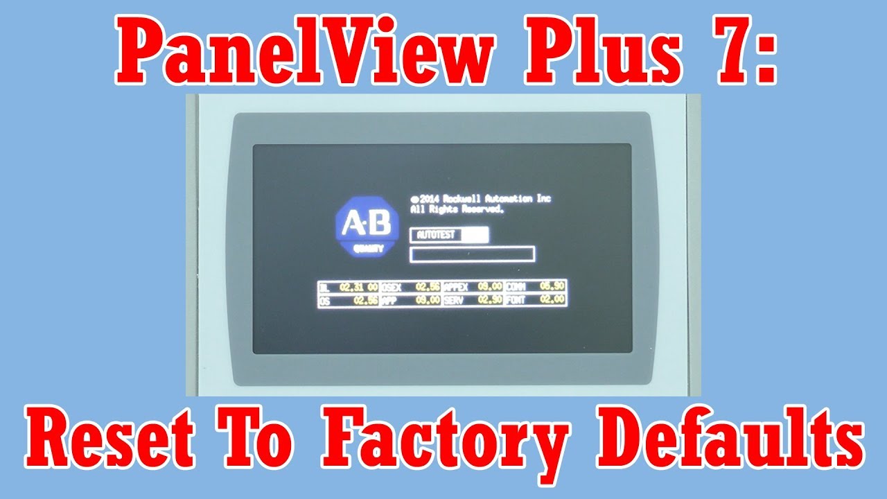 Как сбросить настройки PanelView Plus 7 до заводских