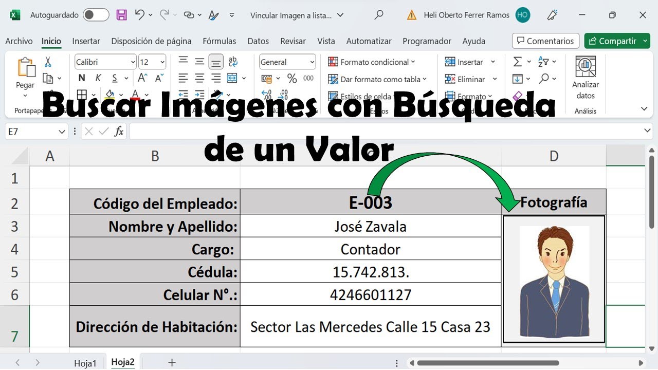 Cómo Hacer Búsqueda de Imágenes con un Valor Buscado en Listas Desplegables en Excel.