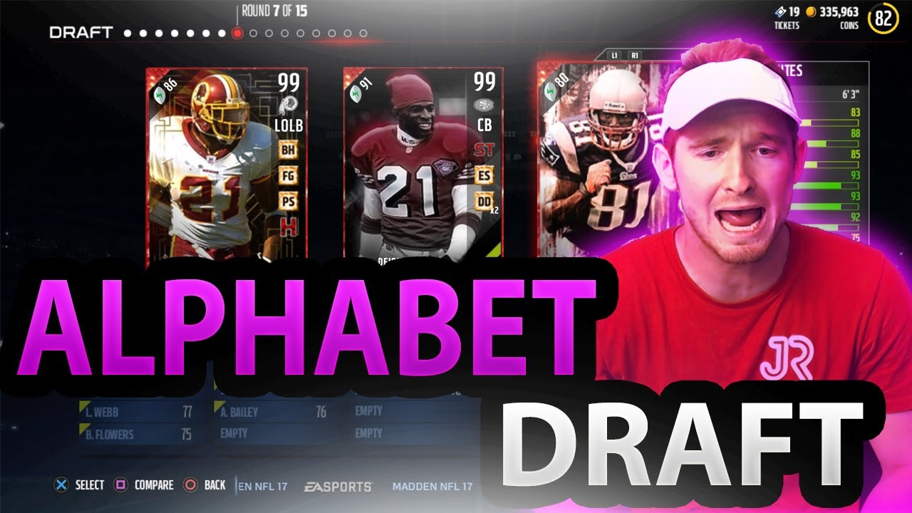 ALPHABET DRAFT | CANT HANDLE THE HEAT | Madden 17 Draft Champions