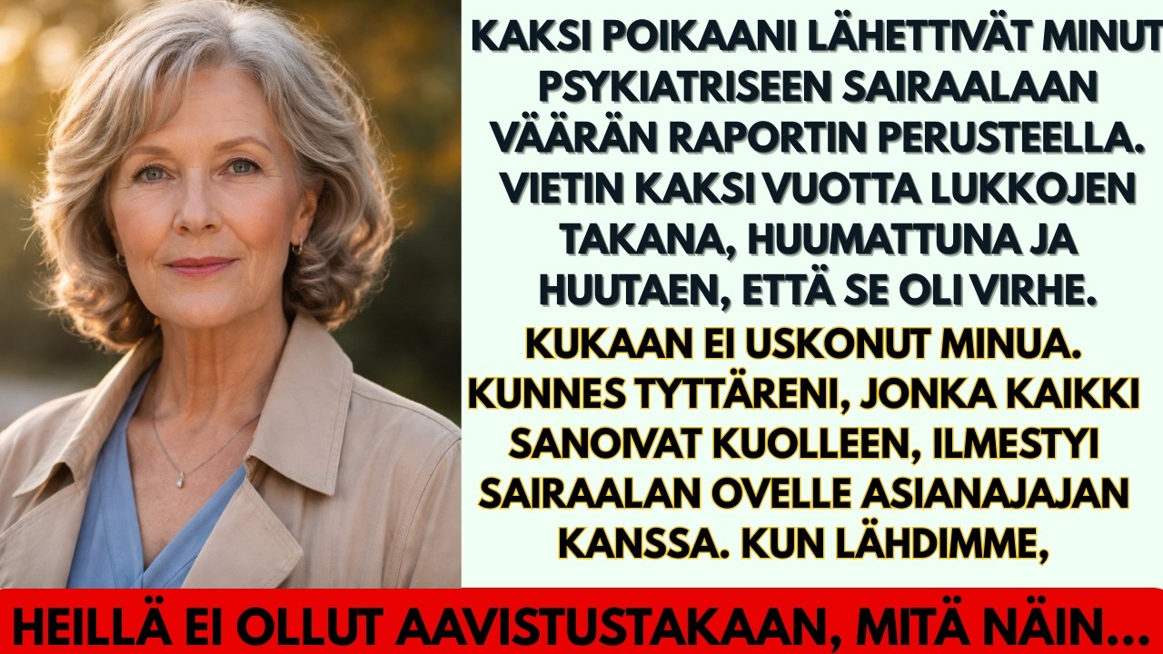 Lapseni pakottivat minut sairaalaan – kaksi vuotta myöhemmin tyttäreni saapui asianajajan kanssa…