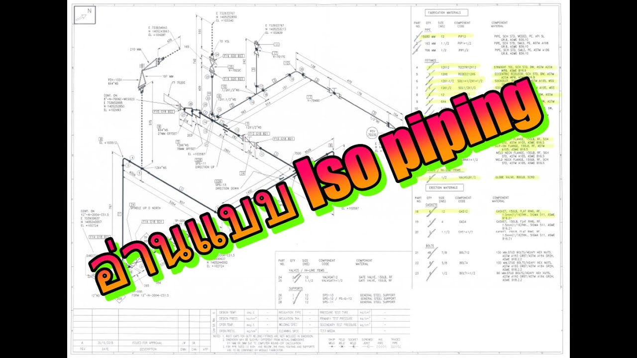 สอนการอ่านแบบ ISO Piping งานท่อในงานอุตสาหกรรม by วันชัยติวเตอร์