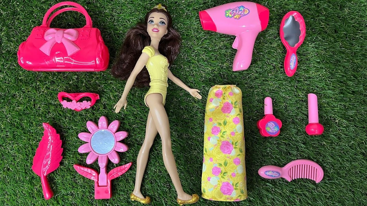 Disney Princess Doll Makeover - DIY Miniature Ideas For Barbie ~ Wig, Dress, Faceup, andMore!