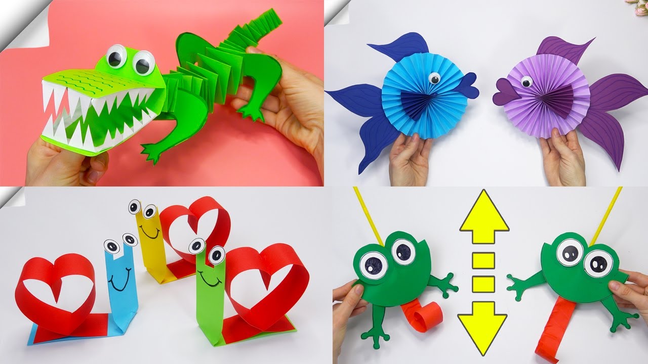 6 Moving paper toys - Easy paper crafts