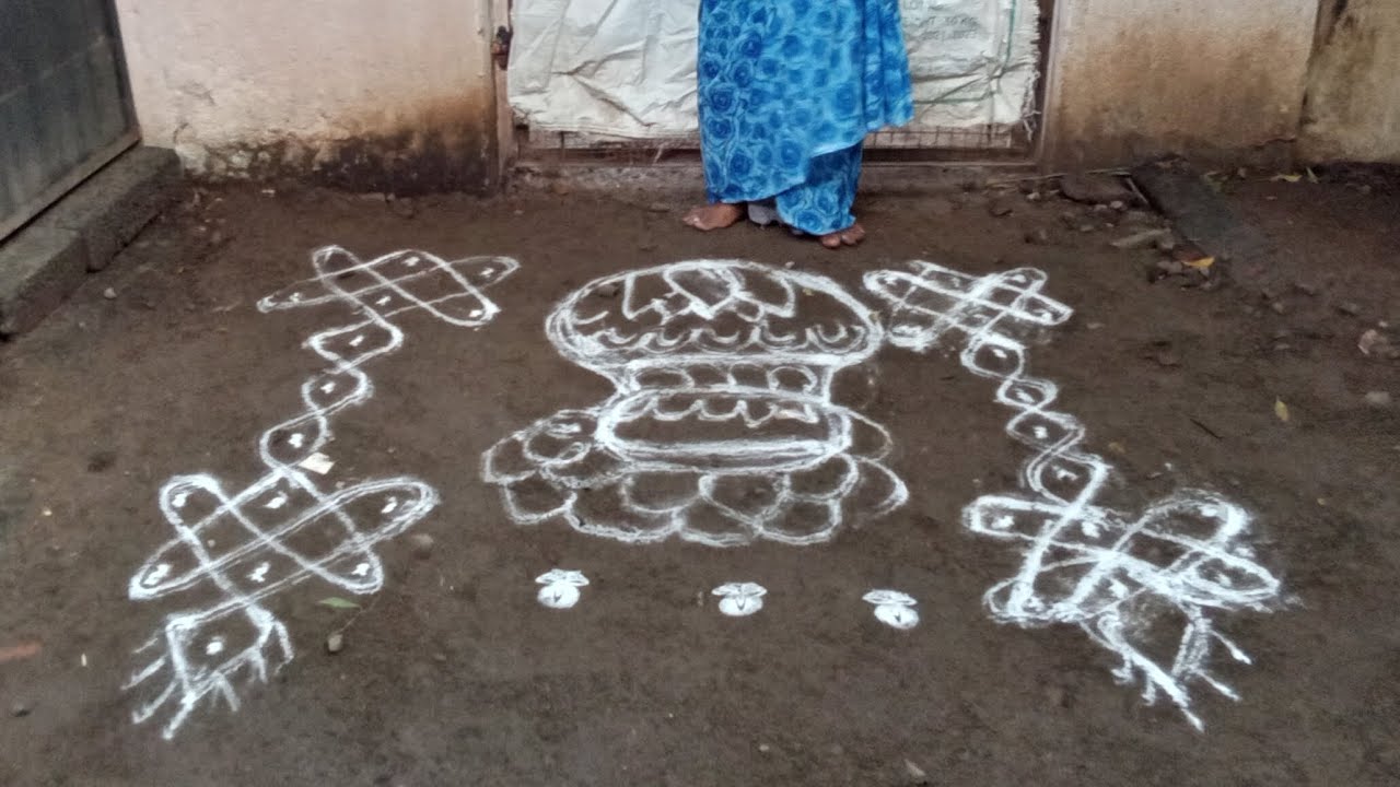 பொங்கல் சிறப்பு எளிய கோலம் | பொங்கல் பானை 🪔🌾 & குத்துவிளக்கு #pongalkolam 