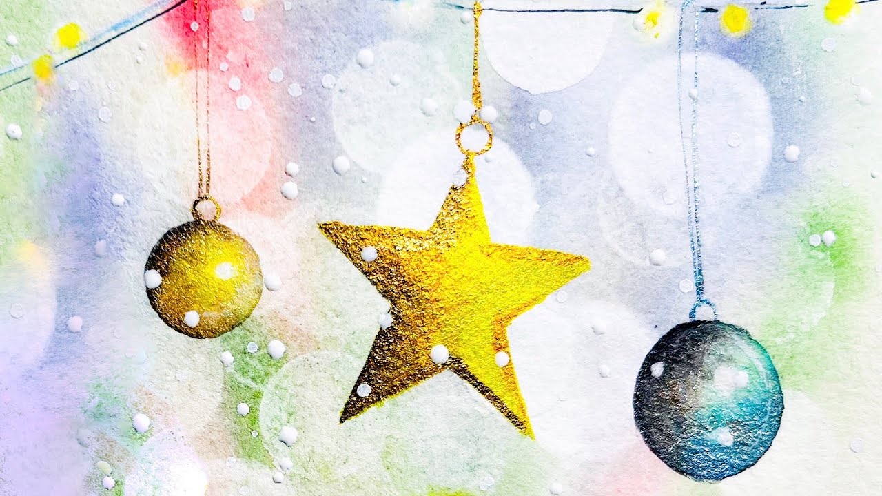 Watercolor Christmas Card | Easy & Colorful Holiday Painting
